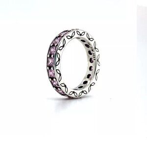 Pandora Infinity Band Eternity Pink Cubic Zirconia Ring - 190894PCZ Size 6.75